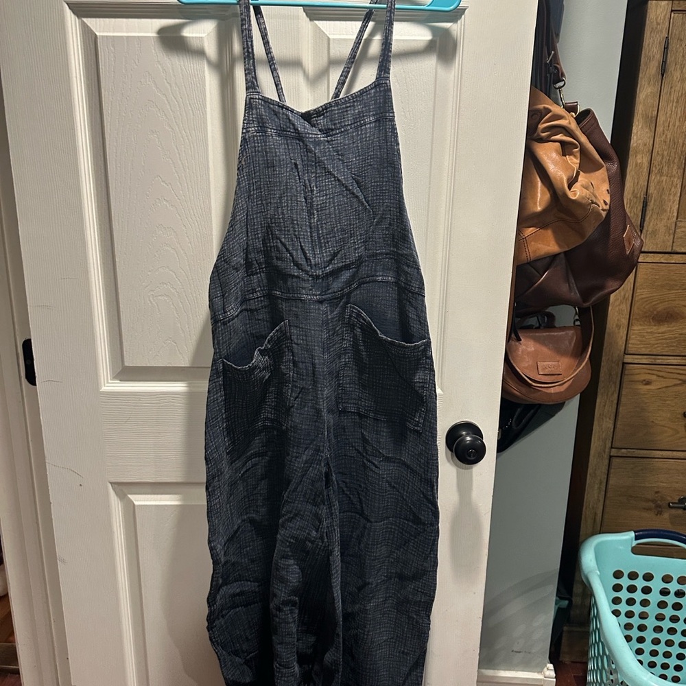 Easel Charcoal Denim Overalls - Picture 4 of 6